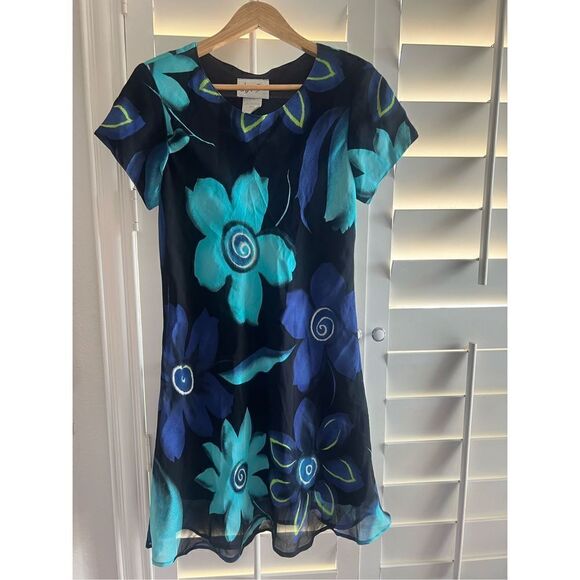 90s Jeffrey and Dara Floral Dress - Picture 1 of 2